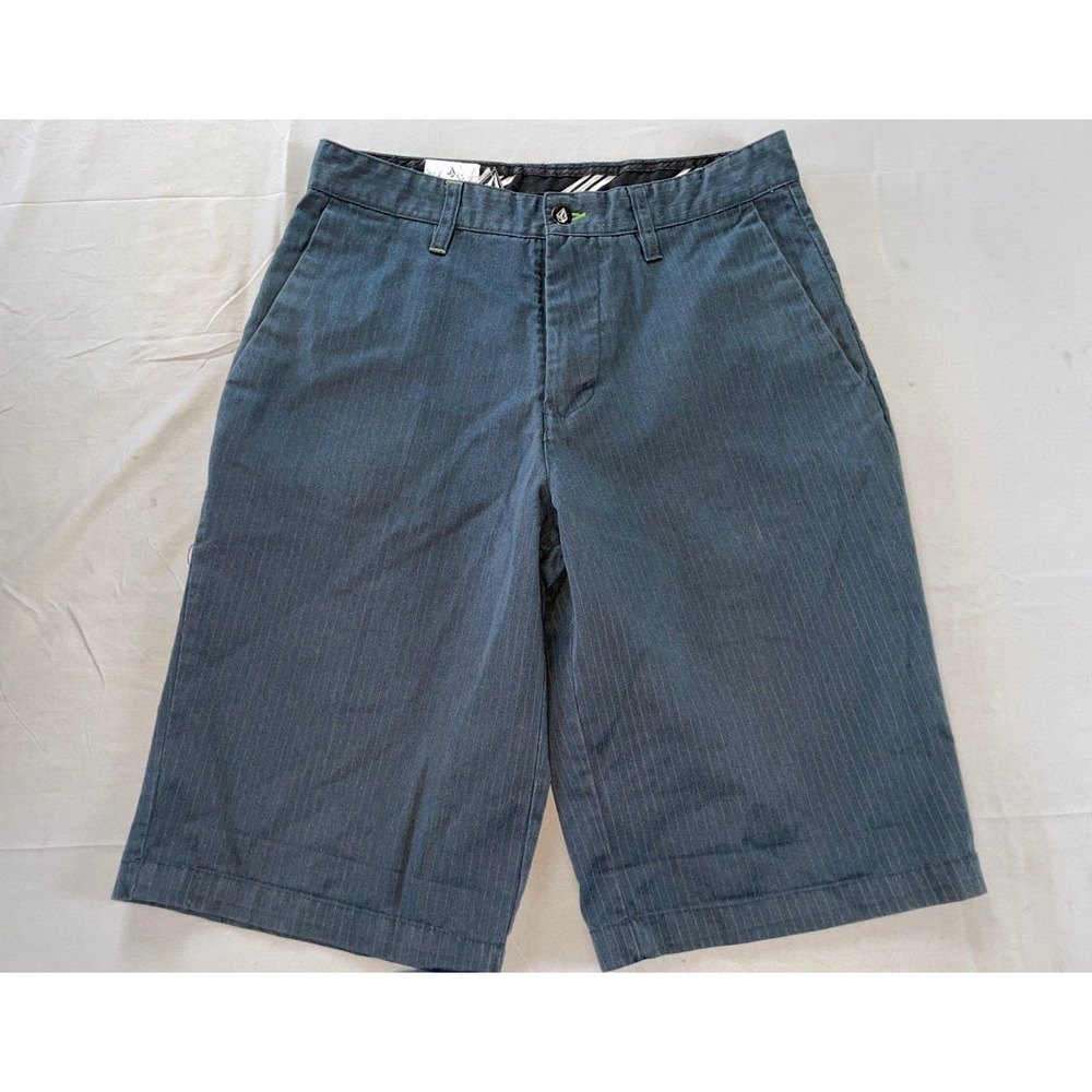 Volcom Stone Frickin 24" Chino Skate Shorts. Striped Green, Men's Size 30. EUC!!